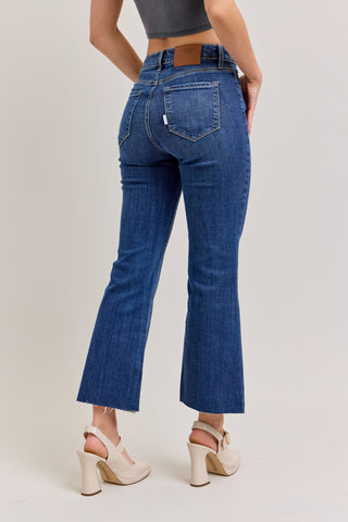 Crop Flare Jean with Dark Wash