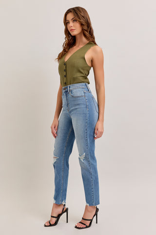 Cropped Mom Jean